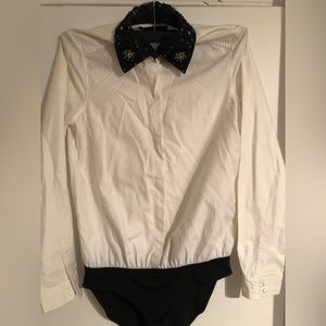 Tibi jeweled neck bodysuit. Size small.
